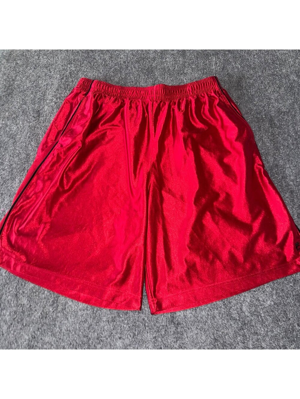 FILA Red Dazzle Baggy Hoop Shorts Mens 2XL Vtg y2k 90s Rare